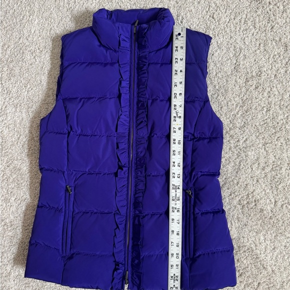 Talbots Rich Purple Puffer Vest with Ruffle Trim - Picture 6 of 7